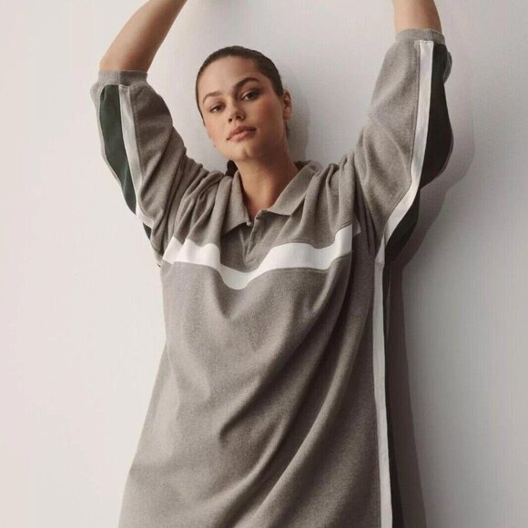 Gola x Anthropologie Team Jersey Mini Dress Floral Graphic Striped MP NWT 276719 - Picture 4 of 10